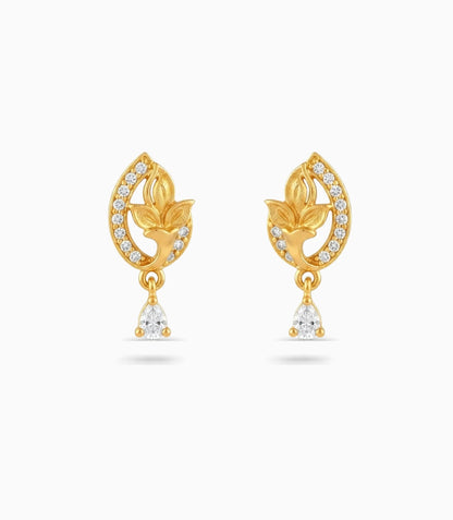 Gold Plated Radiant AD Drop Earrings