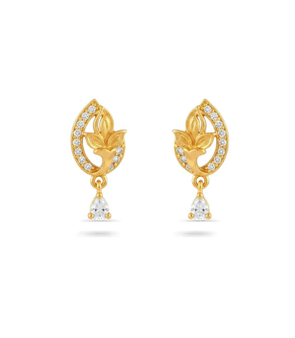 Gold Plated Radiant AD Drop Earrings