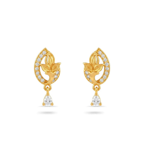 Gold Plated Radiant AD Drop Earrings
