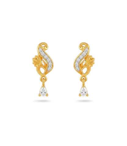 Gold Plated Shimmering AD Drop Earrings