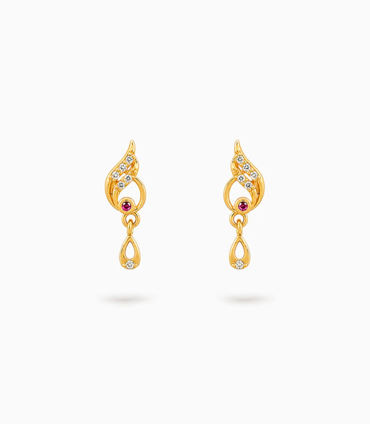 Gold Plated Precision AD Drop Earrings