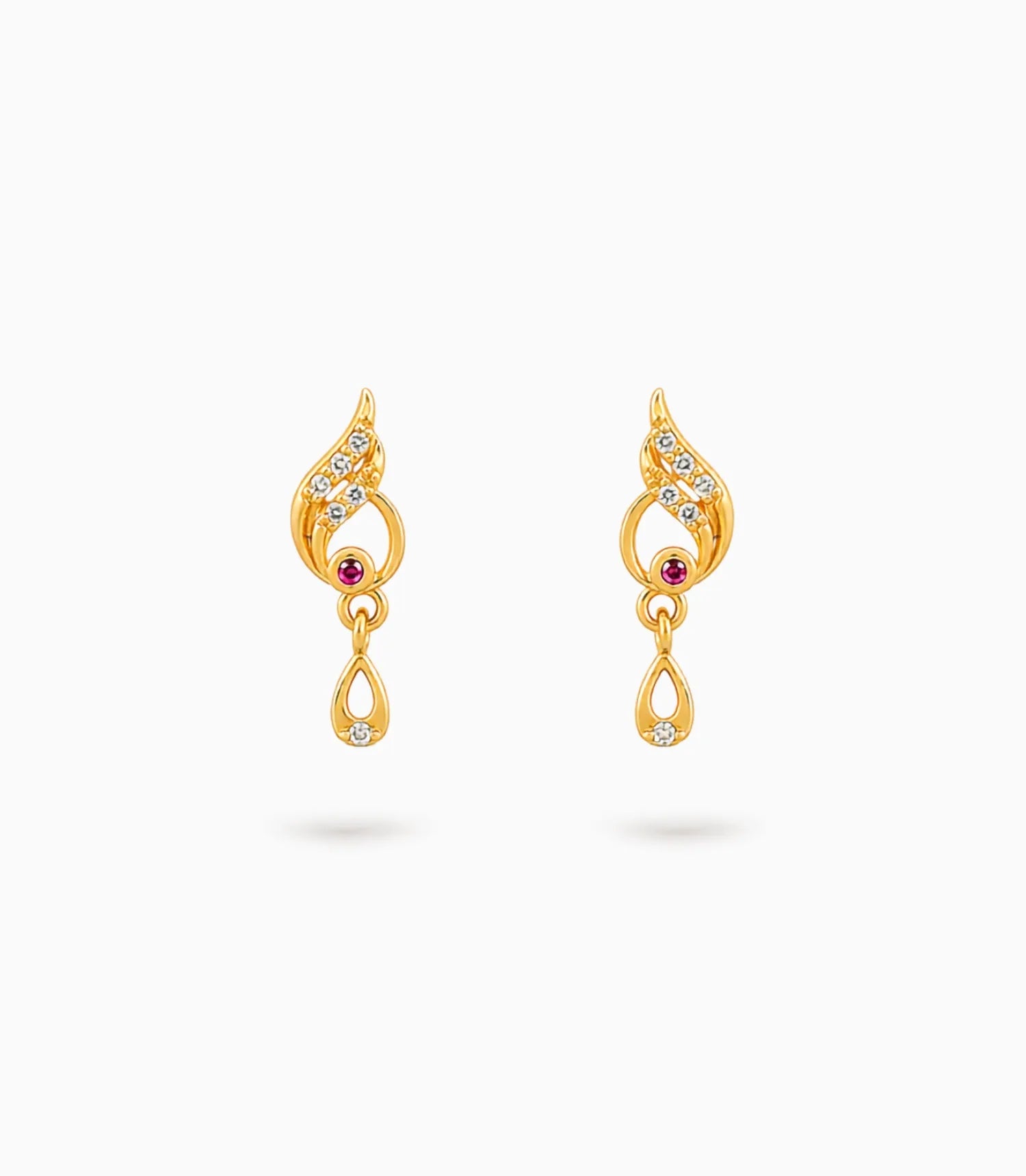 Gold Plated Precision AD Drop Earrings