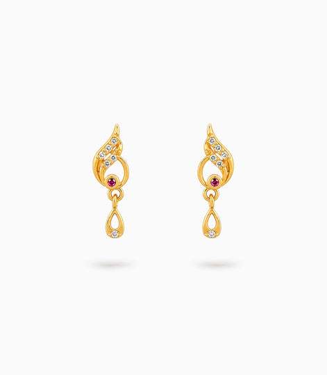 Gold Plated Precision AD Drop Earrings