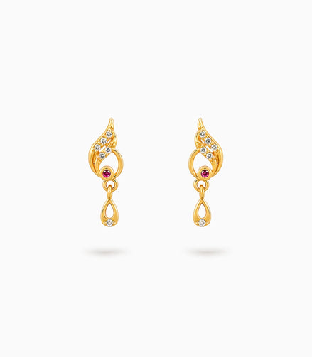 Gold Plated Precision AD Drop Earrings