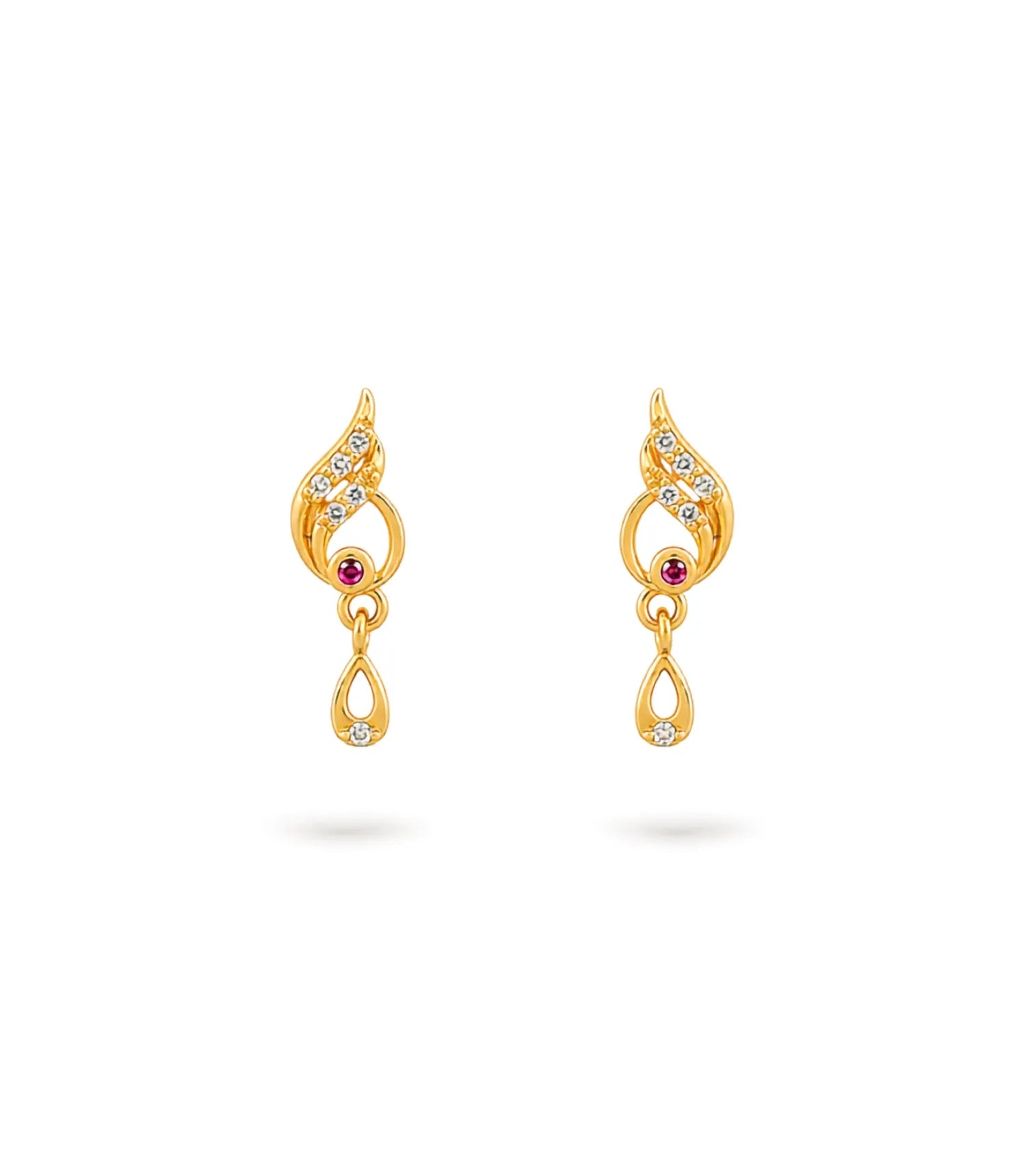 Gold Plated Precision AD Drop Earrings