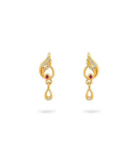 Gold Plated Precision AD Drop Earrings