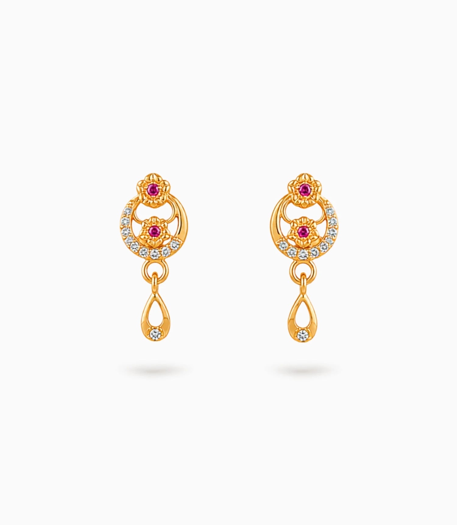 Gold Plated Premium Finish AD Drop Earrings