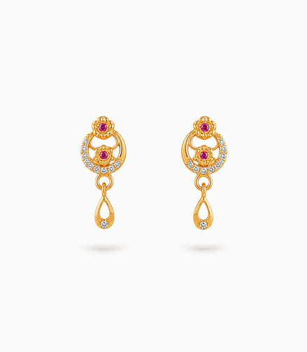 Gold Plated Premium Finish AD Drop Earrings