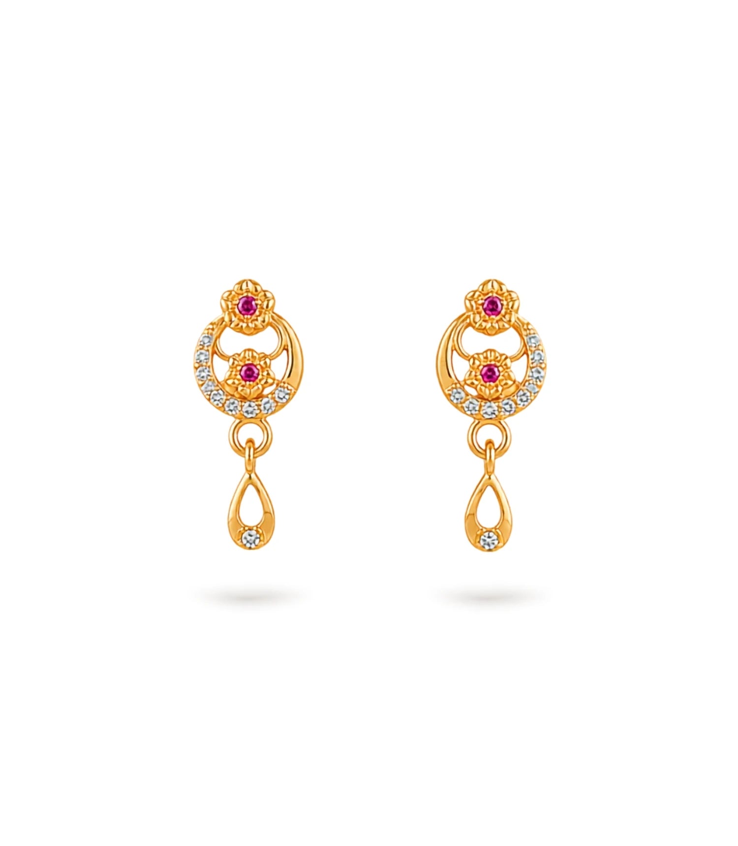 Gold Plated Premium Finish AD Drop Earrings