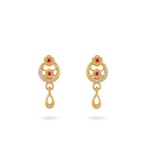 Gold Plated Premium Finish AD Drop Earrings
