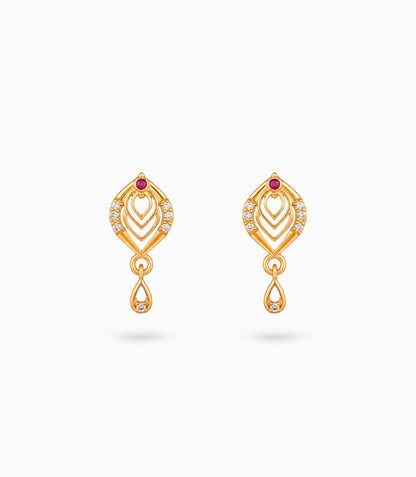 Gold Plated Micro AD Drop Earrings