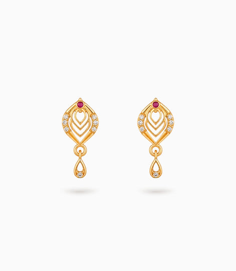 Gold Plated Micro AD Drop Earrings