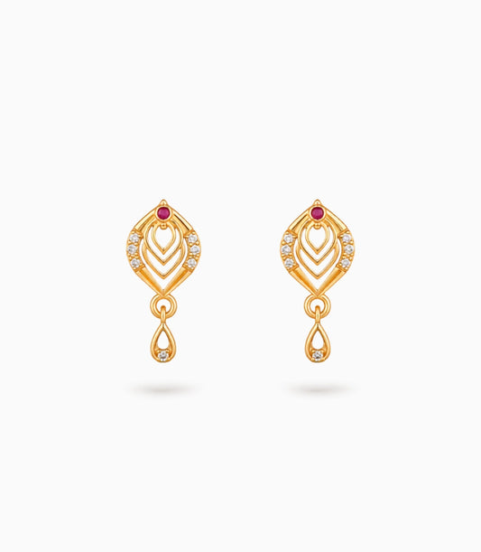 Gold Plated Micro AD Drop Earrings