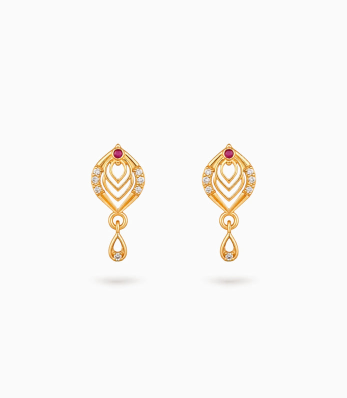 Gold Plated Micro AD Drop Earrings