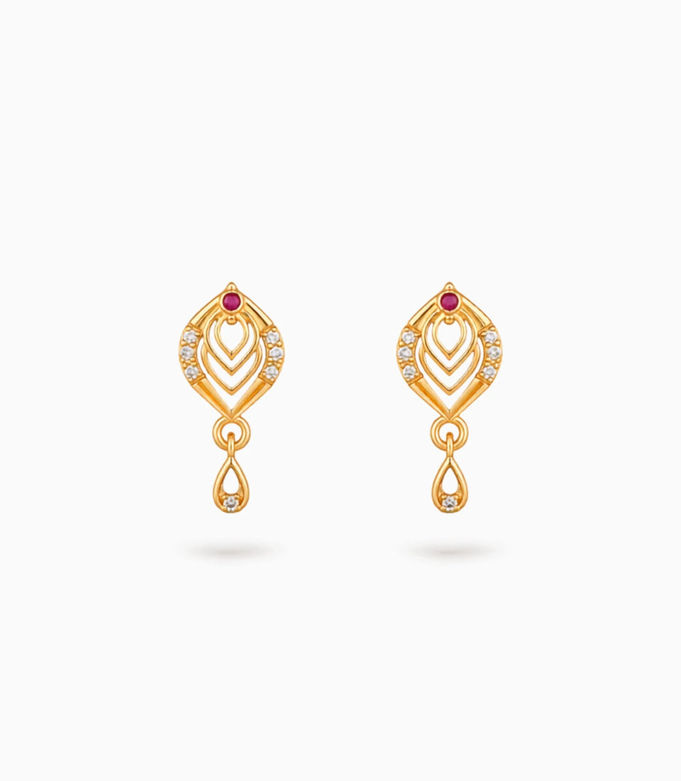 Gold Plated Micro AD Drop Earrings