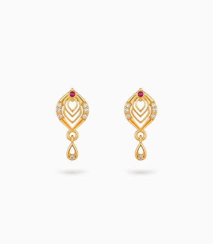 Gold Plated Micro AD Drop Earrings
