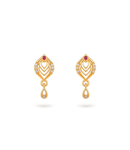 Gold Plated Micro AD Drop Earrings