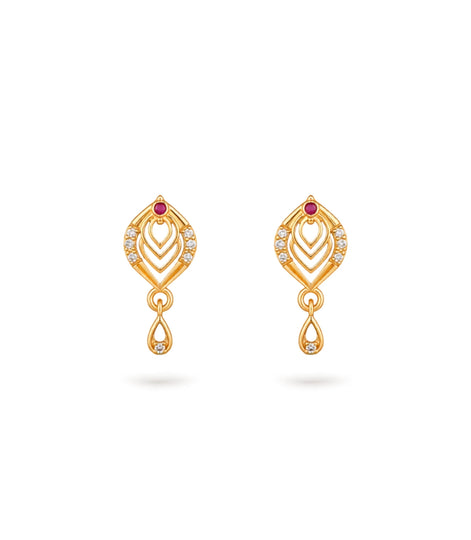 Gold Plated Micro AD Drop Earrings