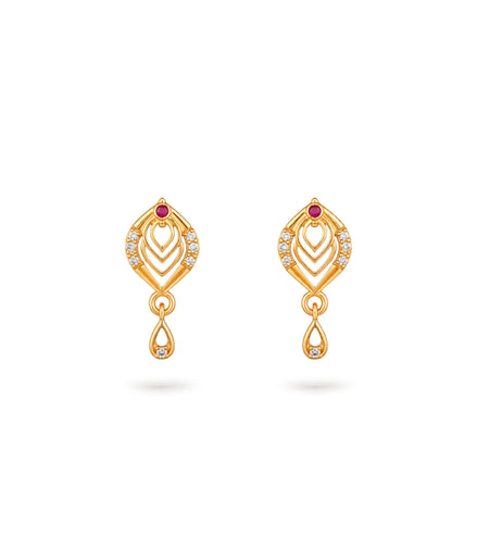 Gold Plated Micro AD Drop Earrings