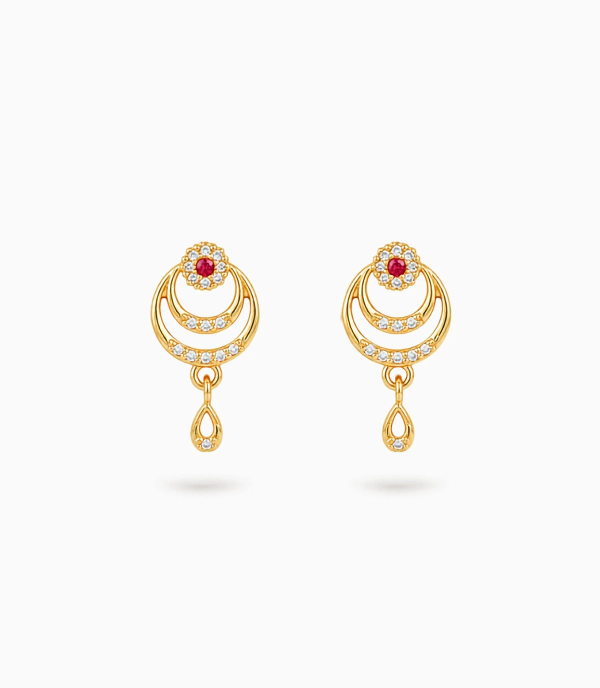 Gold Plated Elegant AD Drop Earrings