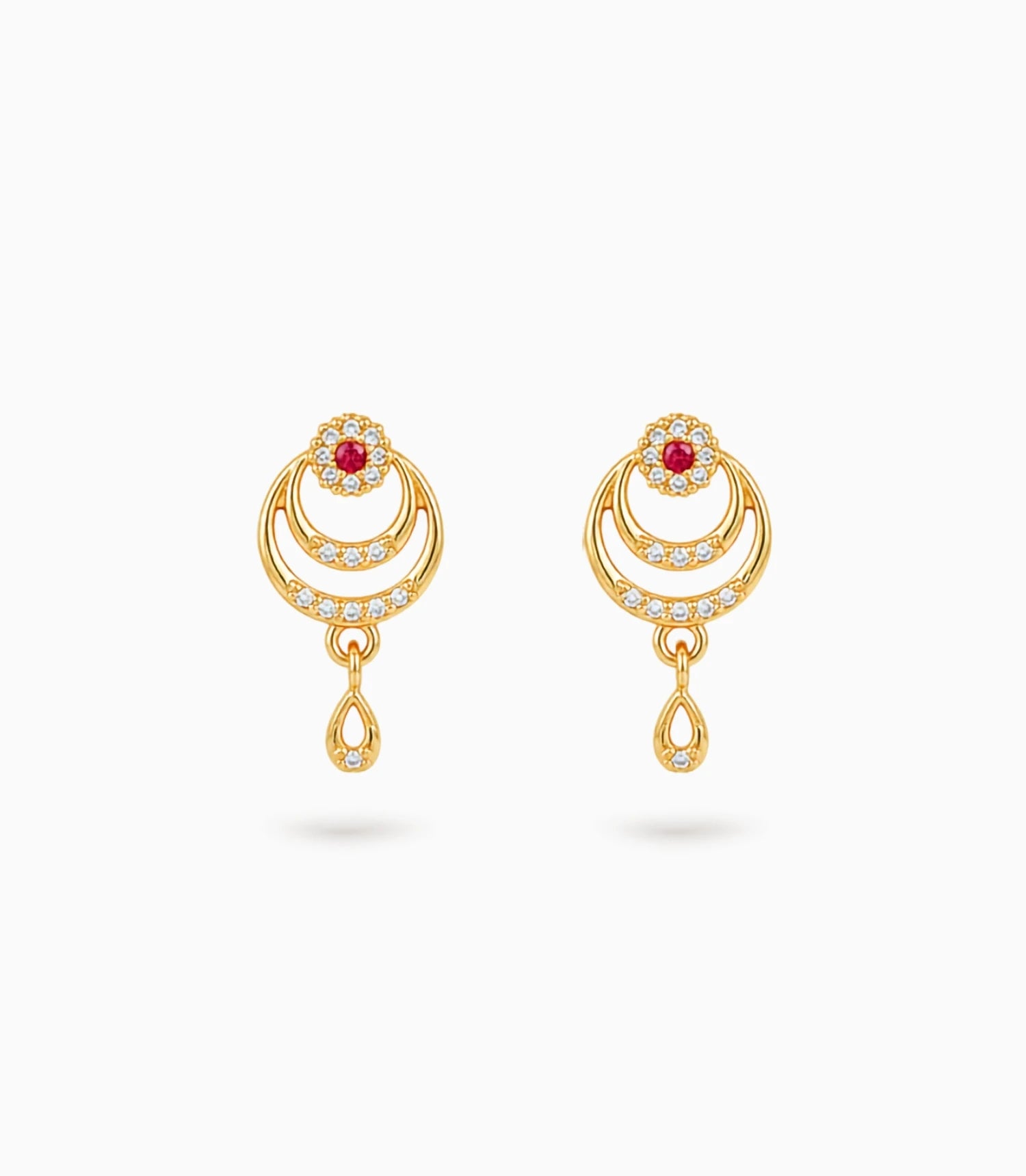Gold Plated Elegant AD Drop Earrings