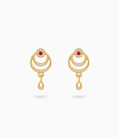 Gold Plated Elegant AD Drop Earrings