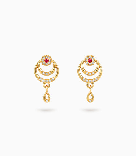 Gold Plated Elegant AD Drop Earrings
