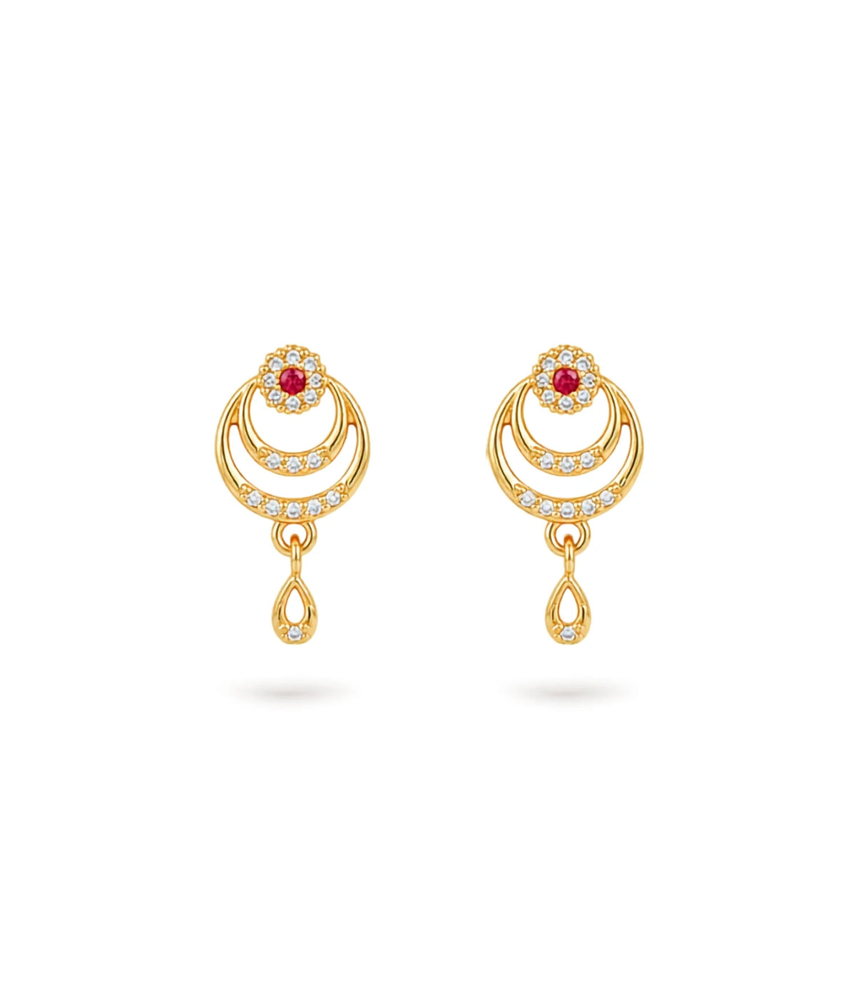 Gold Plated Elegant AD Drop Earrings