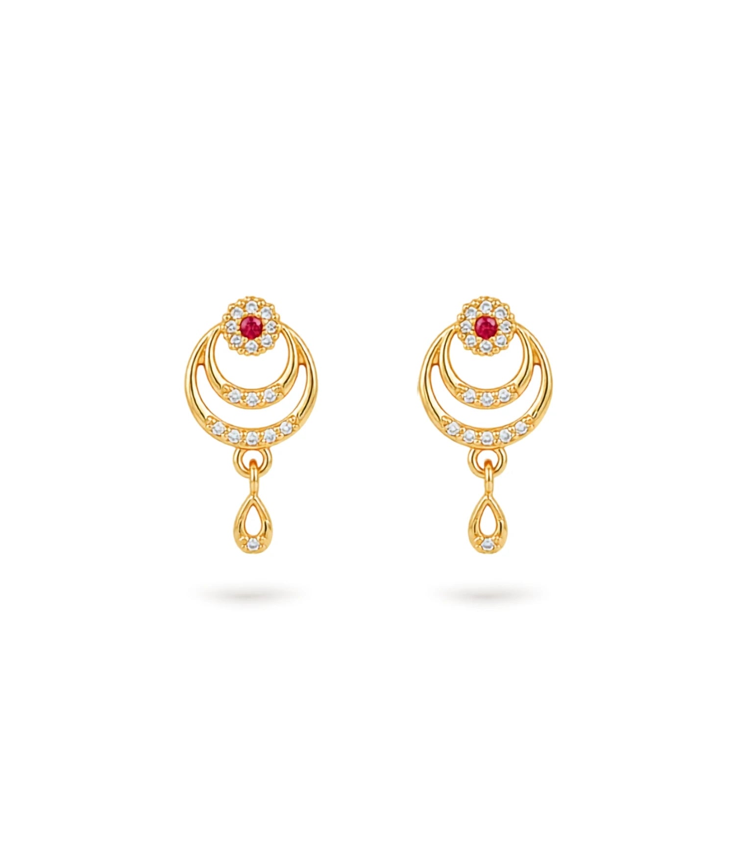 Gold Plated Elegant AD Drop Earrings