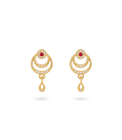 Gold Plated Elegant AD Drop Earrings