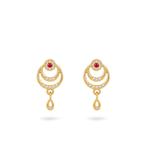 Gold Plated Elegant AD Drop Earrings