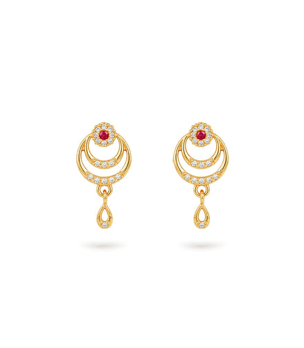 Gold Plated Elegant AD Drop Earrings