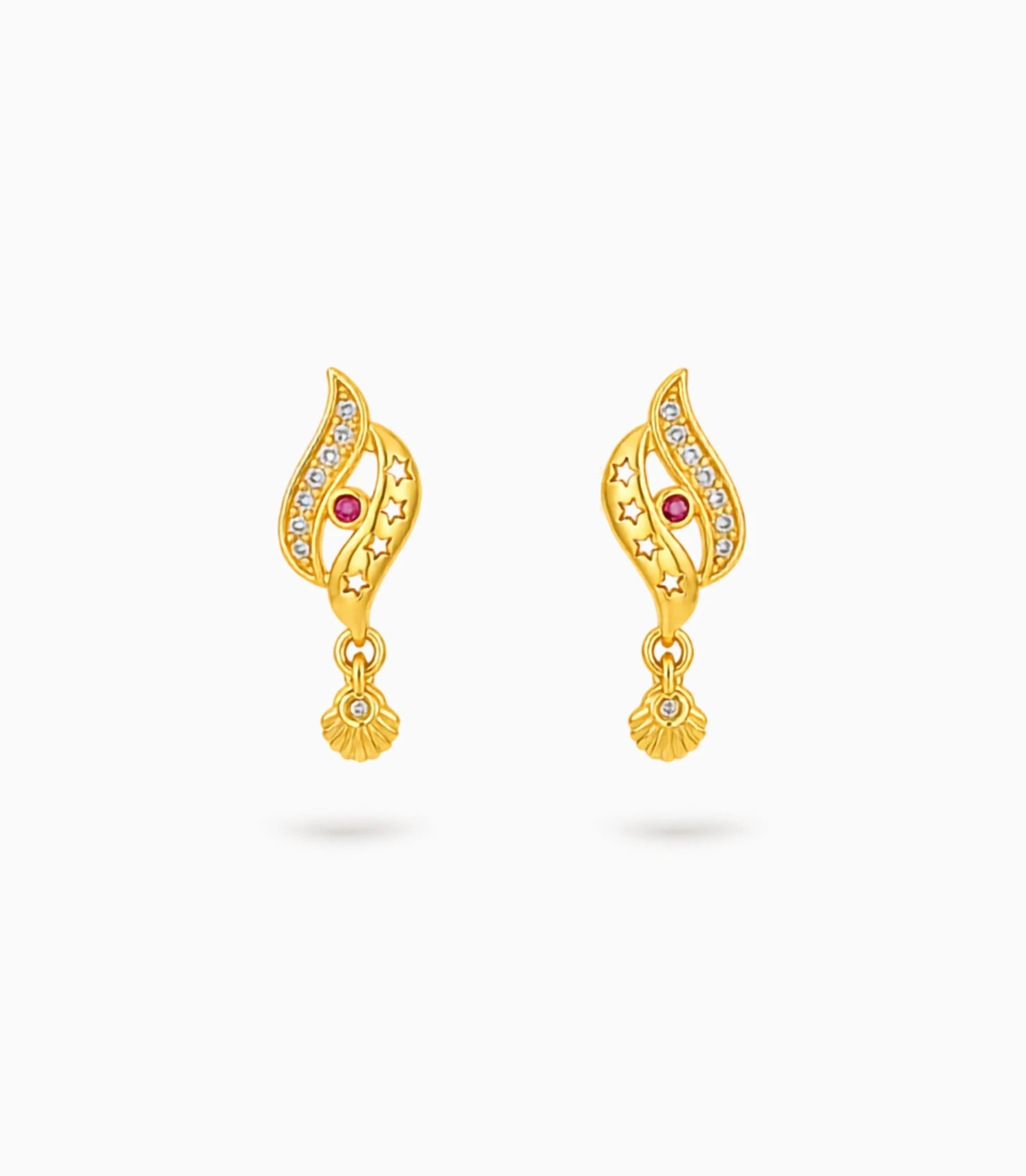Gold Plated Modern AD Drop Earrings