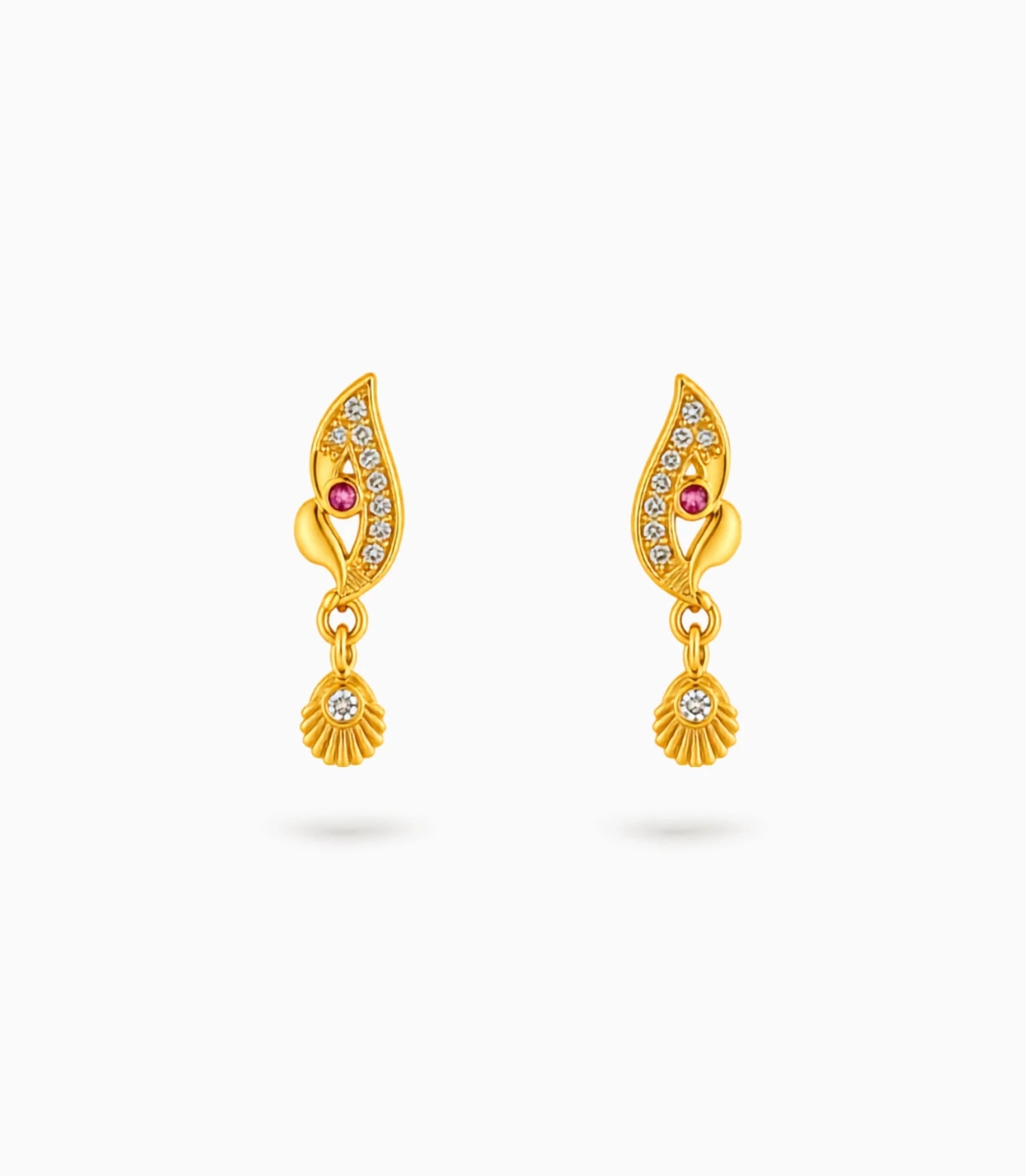 Gold Plated Stylish AD Drop Earrings