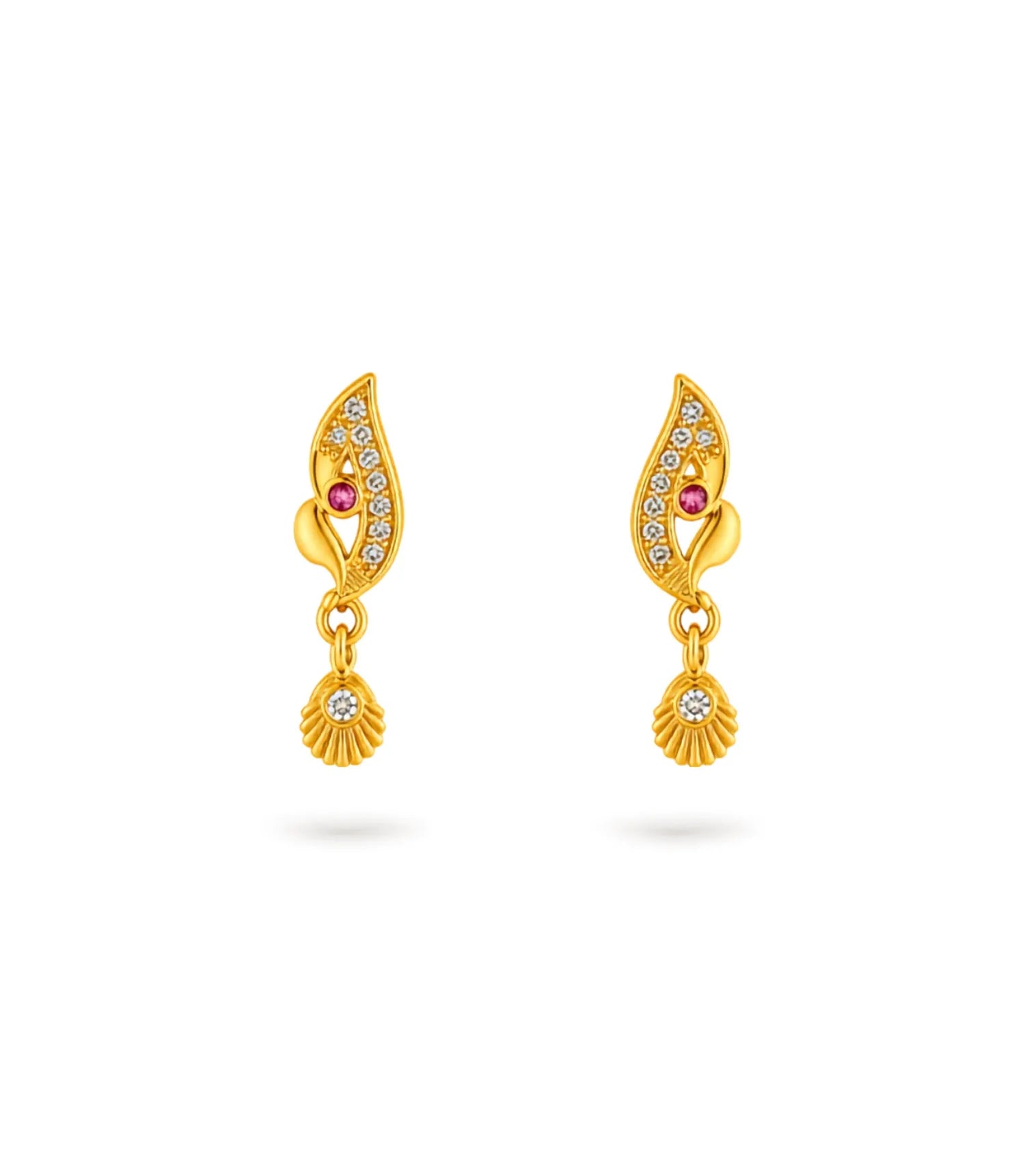 Gold Plated Stylish AD Drop Earrings