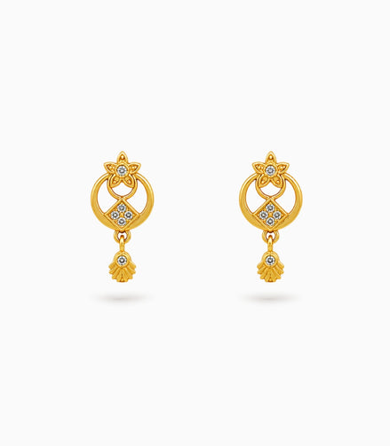 Gold Plated Designer AD Drop Earrings
