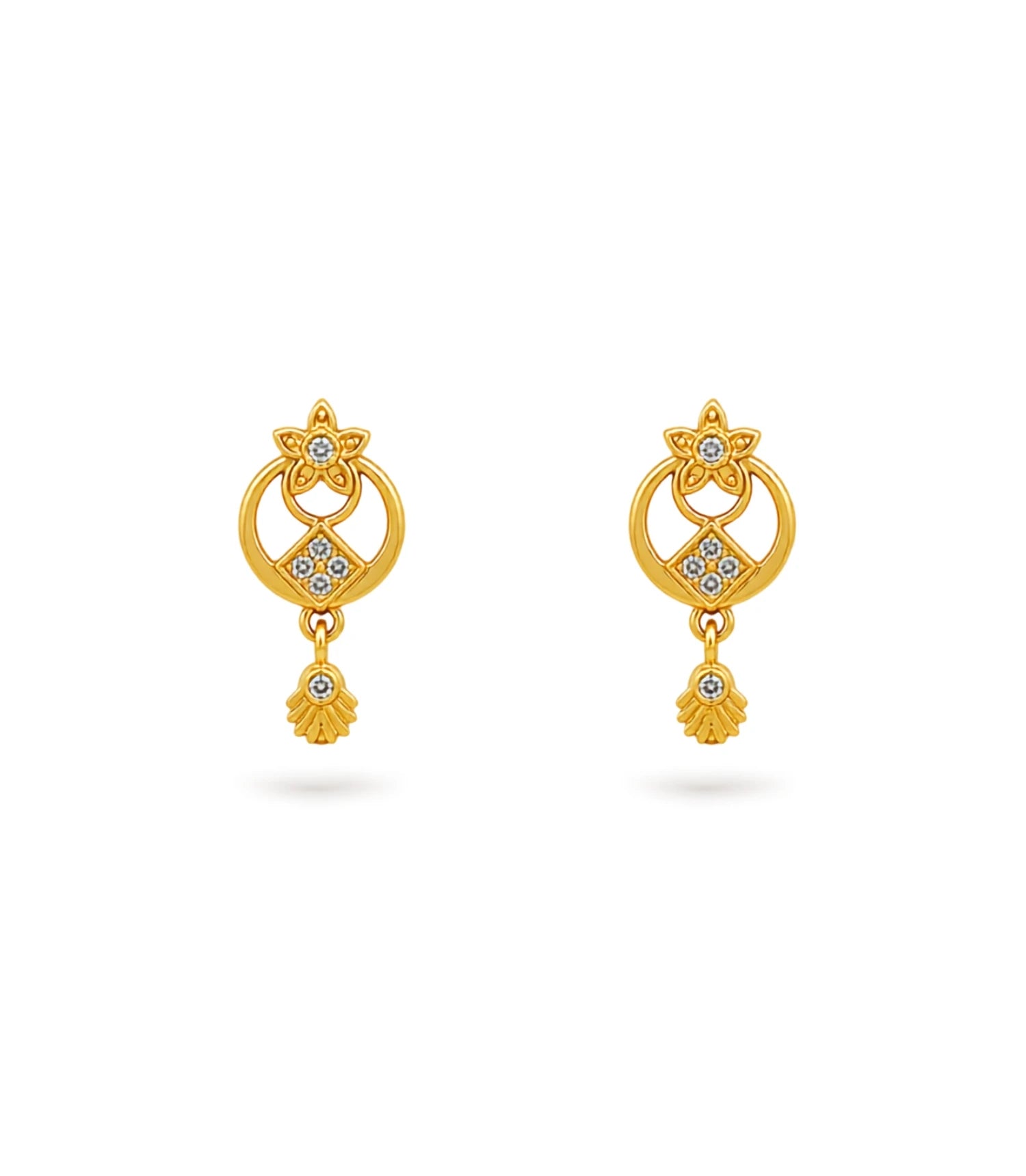 Gold Plated Designer AD Drop Earrings