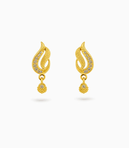 Gold Plated Minimal AD Drop Earrings