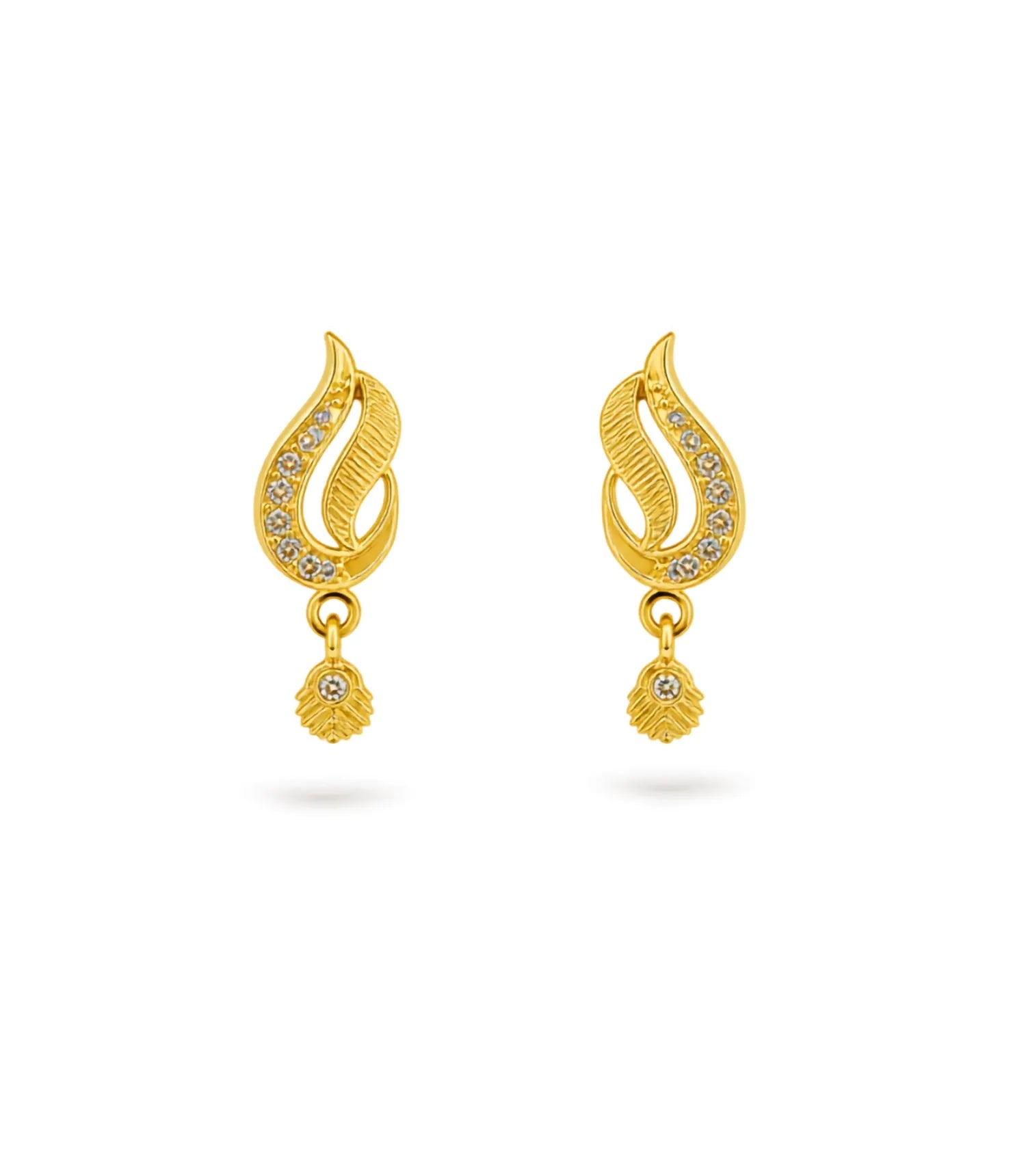 Gold Plated Minimal AD Drop Earrings