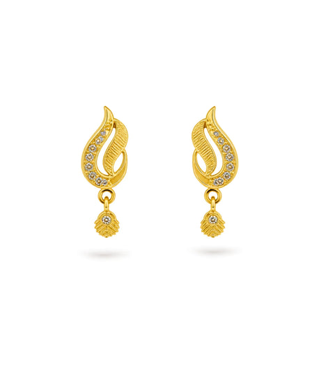 Gold Plated Minimal AD Drop Earrings