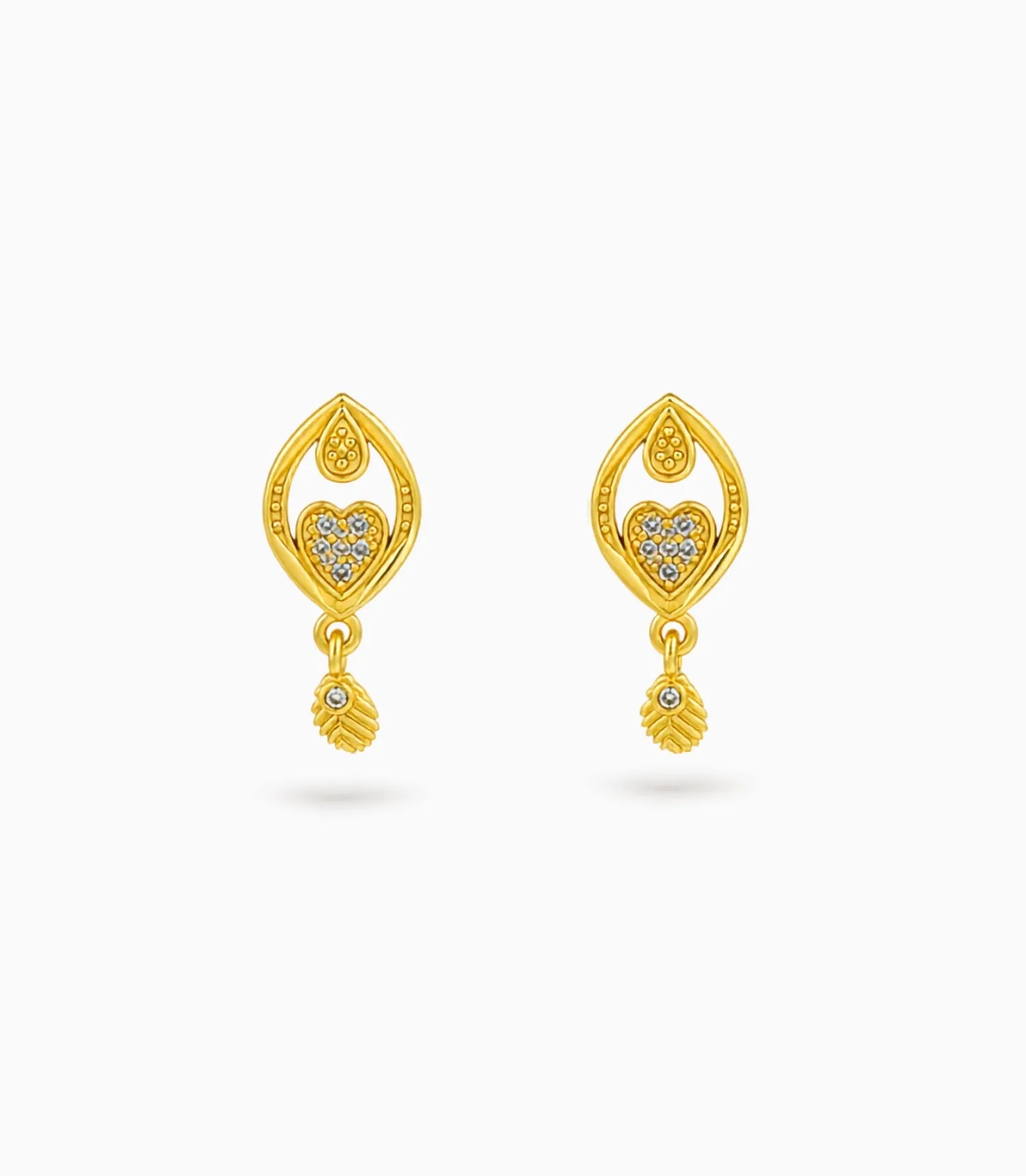Gold Plated Simple AD Drop Earrings