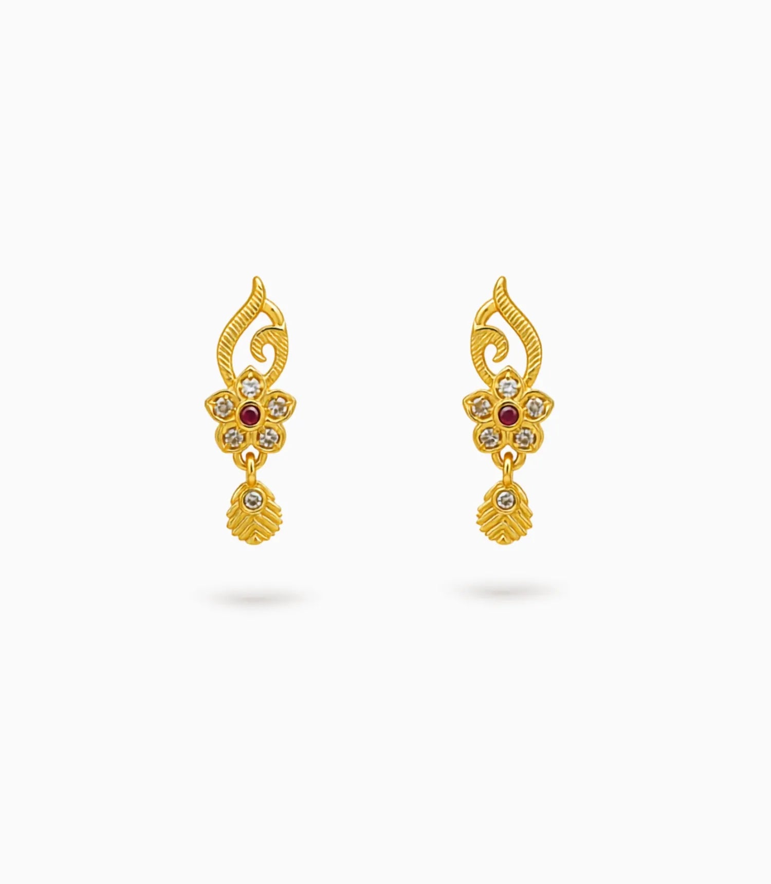 Gold Plated Graceful AD Drop Earrings