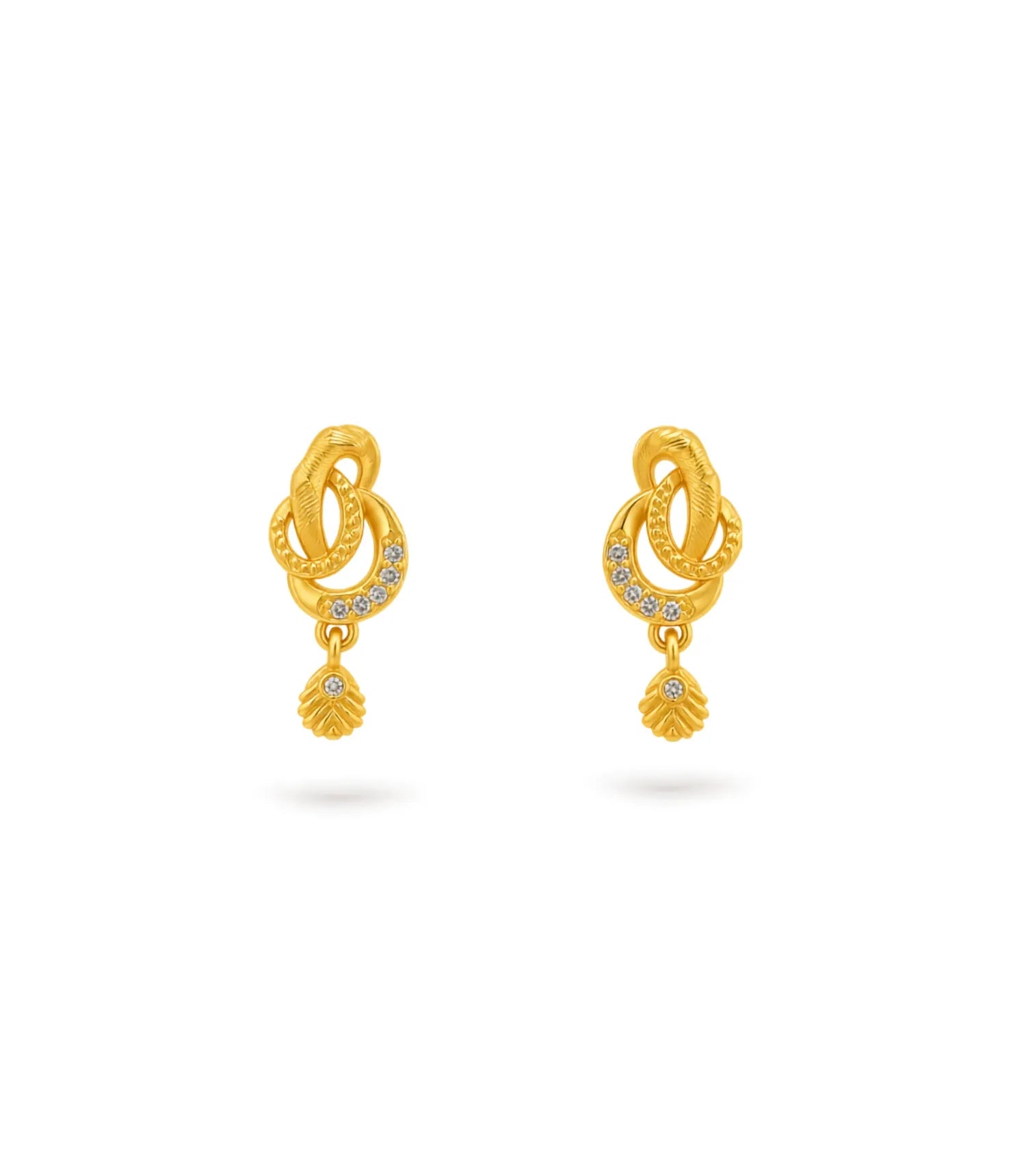 Gold Plated Refined AD Drop Earrings