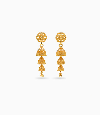 Gold Plated Pretty Jhumka Earrings
