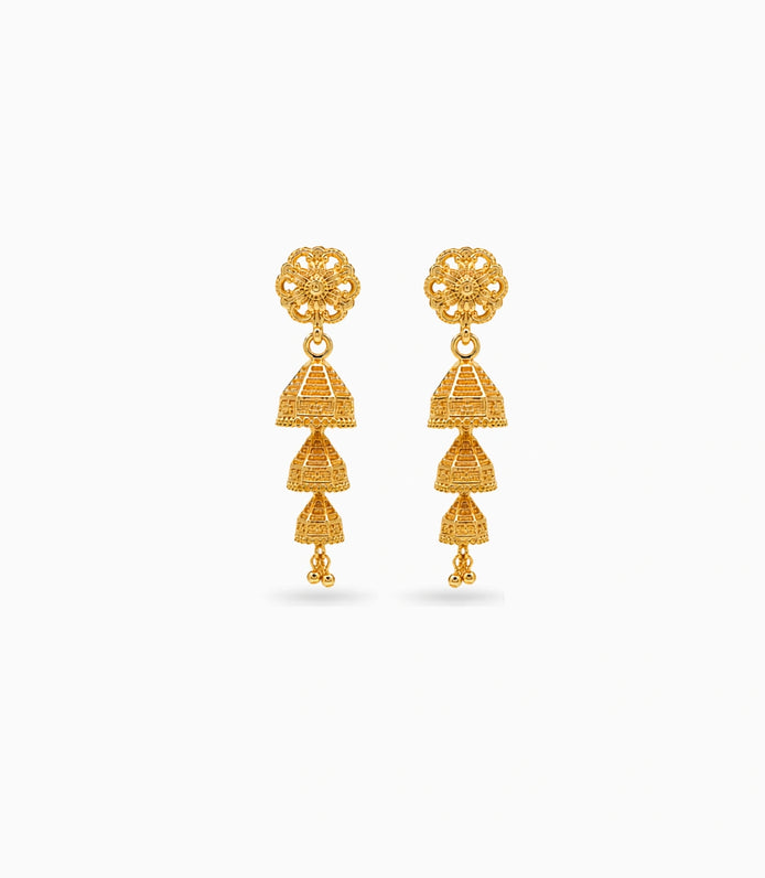 Gold Plated Pretty Jhumka Earrings