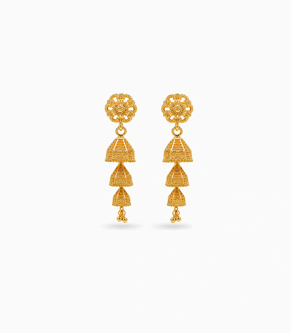 Gold Plated Pretty Jhumka Earrings