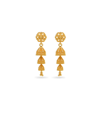 Gold Plated Pretty Jhumka Earrings
