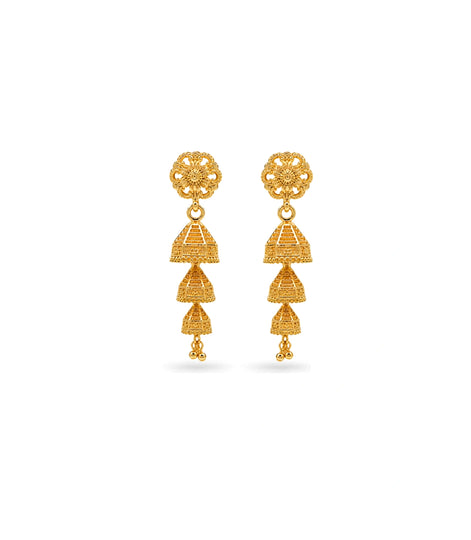 Gold Plated Pretty Jhumka Earrings
