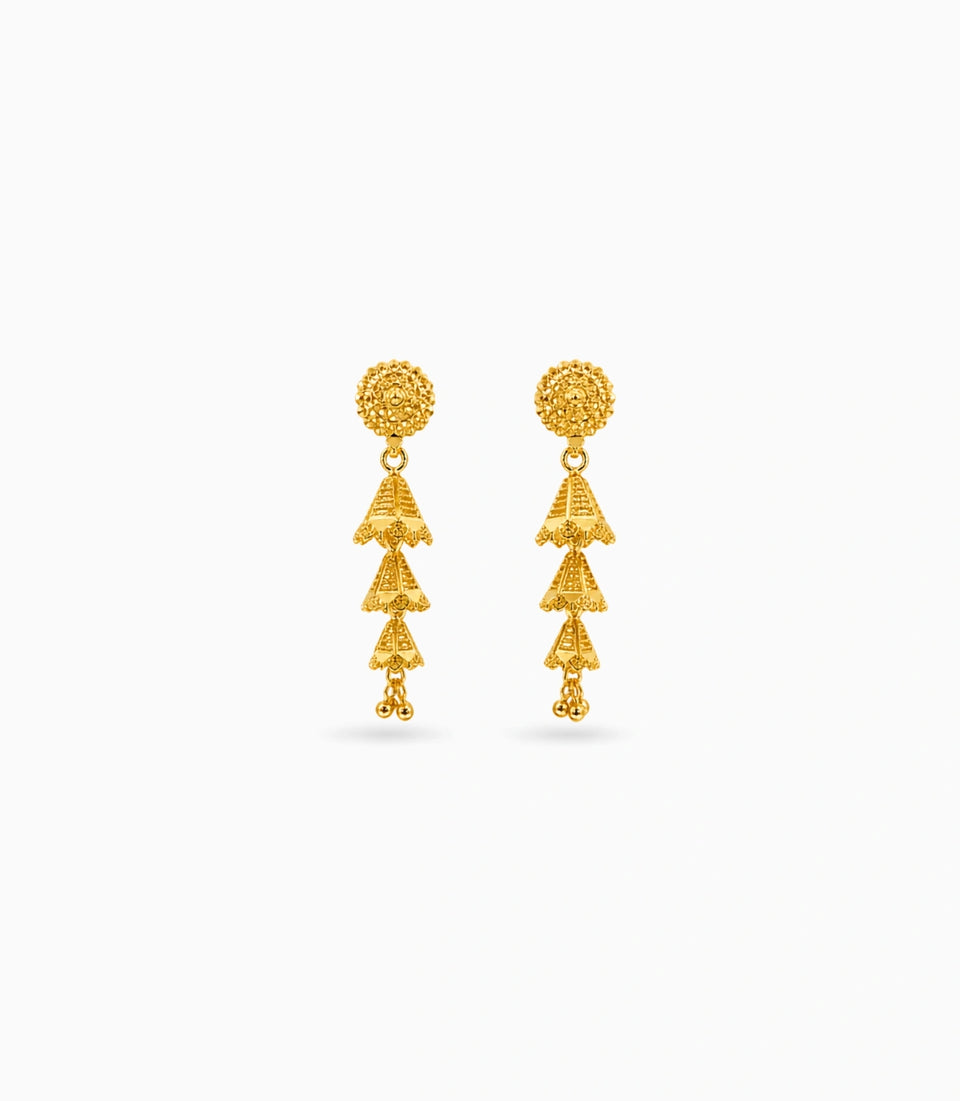 Gold Plated Feminine Jhumka Earrings