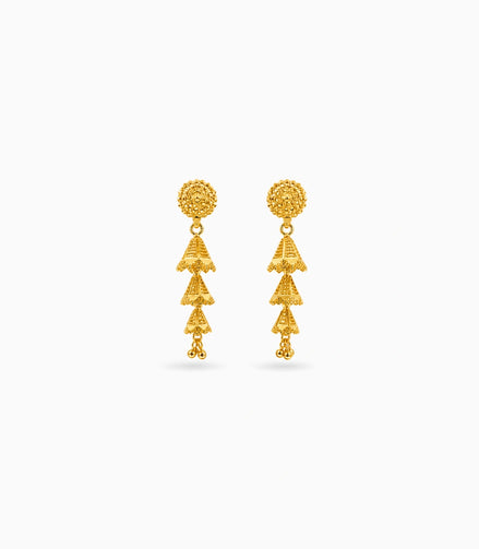 Gold Plated Feminine Jhumka Earrings